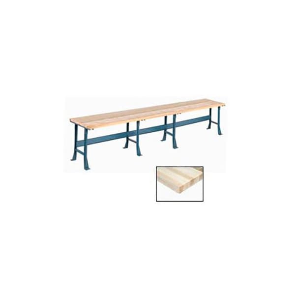 Global Industrial Production Workbench w/ Maple Square Edge Top, 180inW x 36inD, Gray 500320 - main